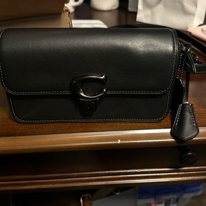 Coach black studio baguette shoulder / crossbody bag